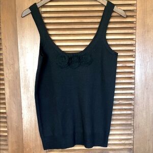 J. Crew Black Floral Embellished Camisole